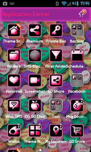 GO SMS PRO CANDY HEARTS THEME screenshot 2