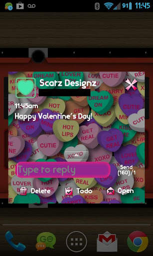 GO SMS PRO CANDY HEARTS THEME screenshot 4