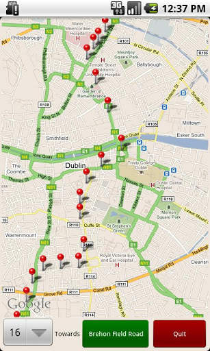 Dublin Bus GPS screenshot 1