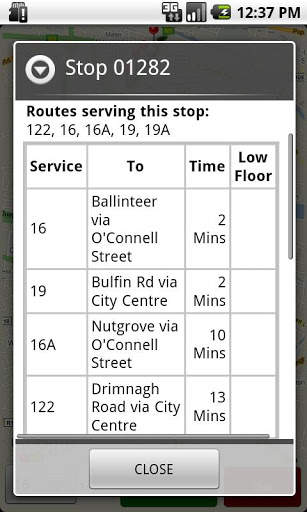 Dublin Bus GPS screenshot 2