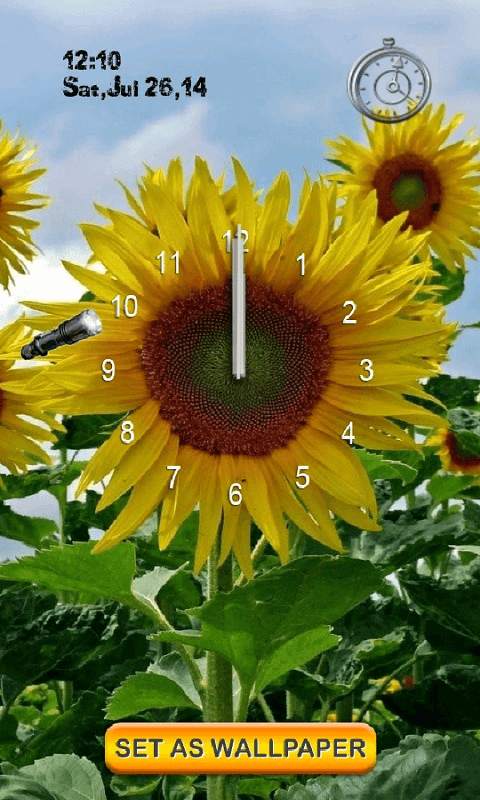 Sunflower Flashlight Clock and Alarm screenshot 1
