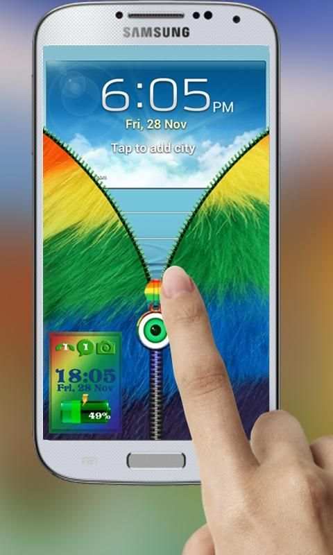 Rainbow Fur Zipper Screen Lock screenshot 3
