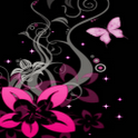 Pink Butterfly on Rose Live Wa icon