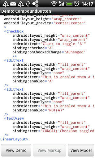 Markup Demo: Android Binding screenshot 1