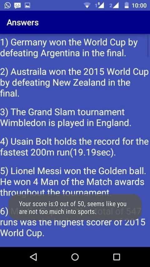 Quizz screenshot 1