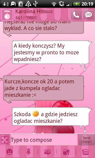 GO SMS Pro Milk Shake Theme screenshot 5