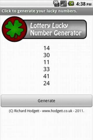 Lottery Lucky Number Generator screenshot 2