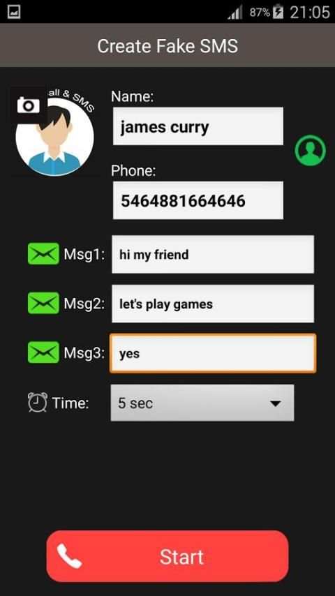 دعوة وهمية ونص رسالة SMS 7 تصوير الشاشة