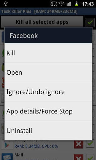 Task Killer Free Plus++ screenshot 2