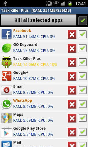 Task Killer Free Plus++ screenshot 1