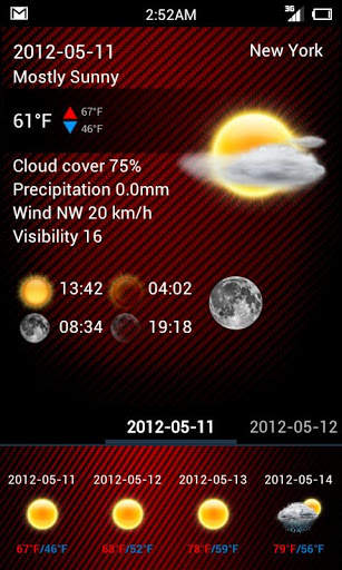 PointWeather RedTheme screenshot 2