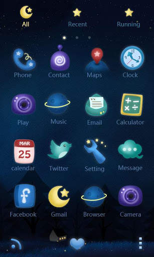 Peaceful Night GO Reward Theme स्क्रीनशॉट 1
