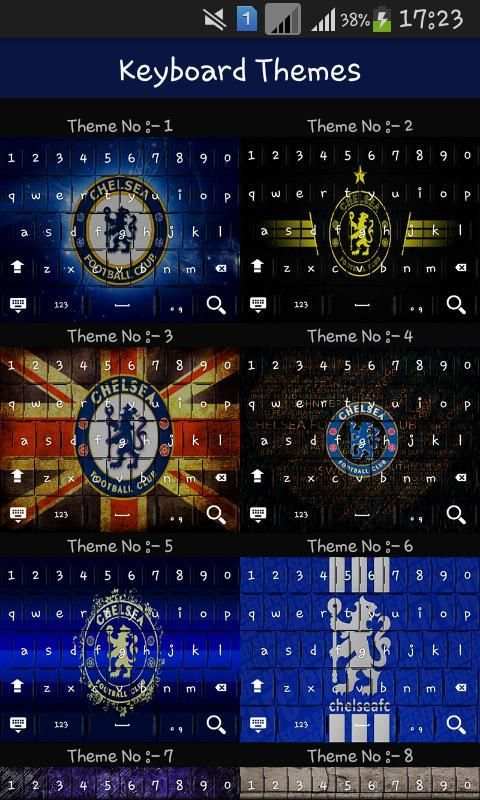 Chelsea Keyboard Theme 2 تصوير الشاشة