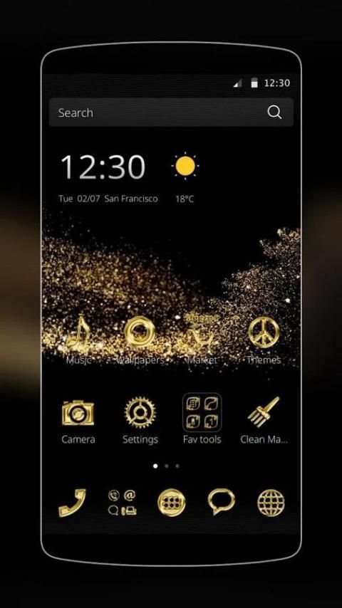 tema emas untuk huawei p8 screenshot 4