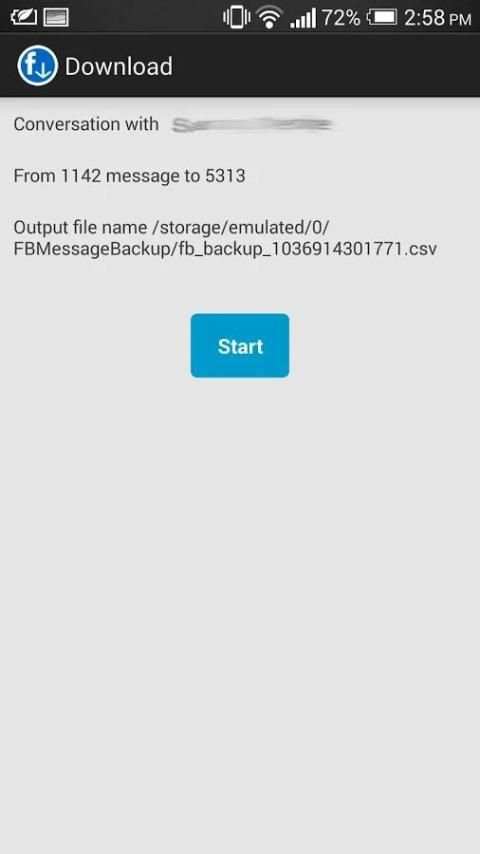 Message Backup for facebook screenshot 1