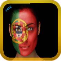 Flag on Face-Paint Photo