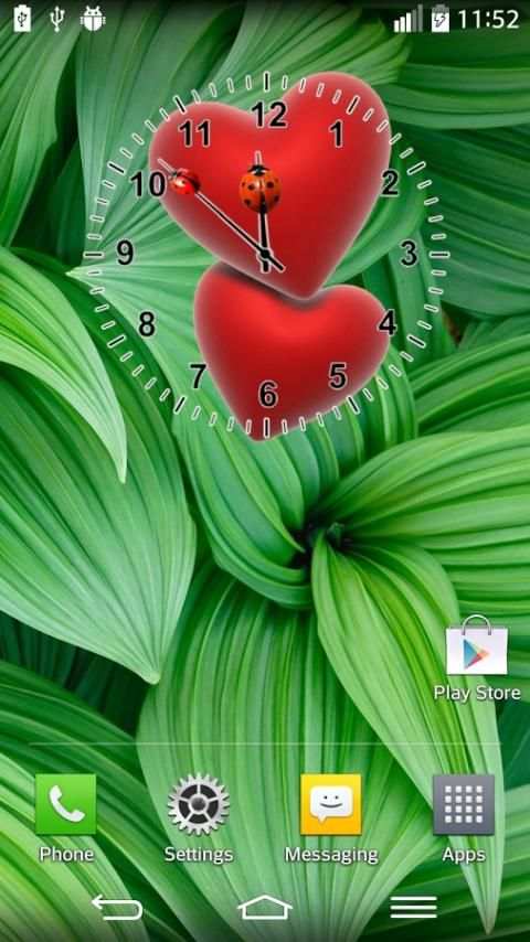 Love Heart Analog Clock Widget 2 تصوير الشاشة