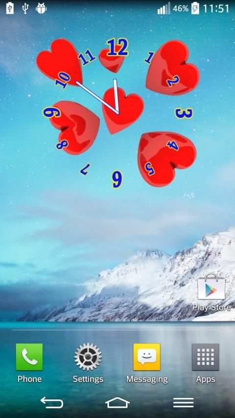 Love Heart Analog Clock Widget 3 تصوير الشاشة