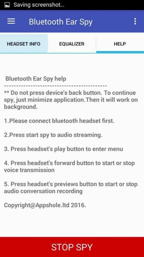 Bluetooth Ear Spy (2016) स्क्रीनशॉट 2