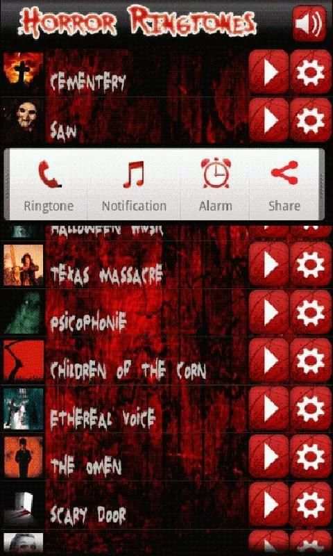 Horror ringtones 2 تصوير الشاشة