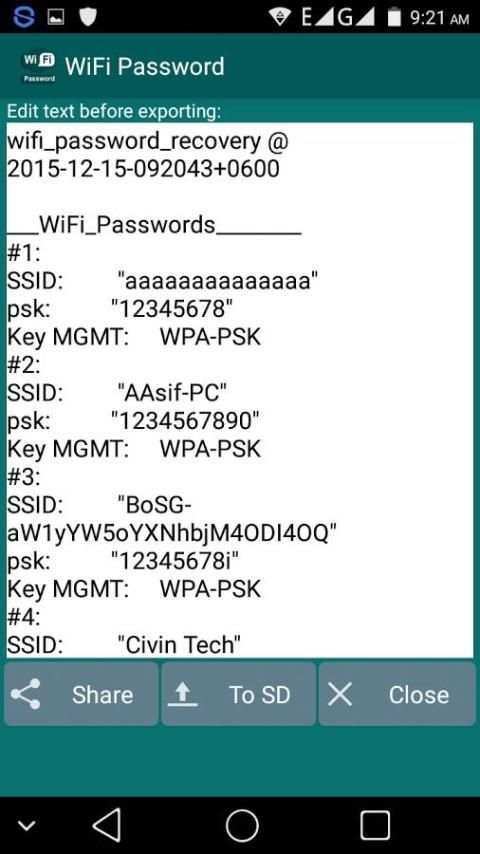 Wifi Password (Root) 3 تصوير الشاشة