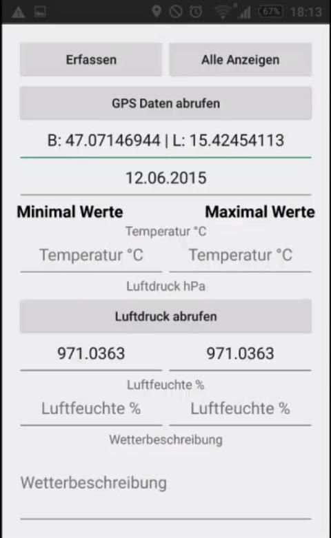 WISS Wetter APP screenshot 1