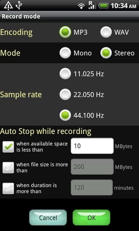 Quartz HQ Audio Recorder Lite screenshot 2