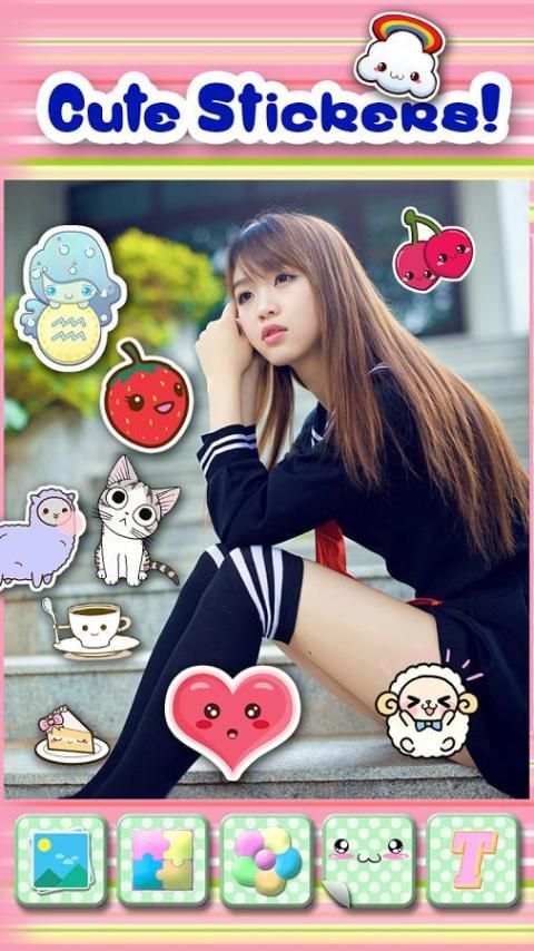 Kawaii Stiker Editor Foto screenshot 4