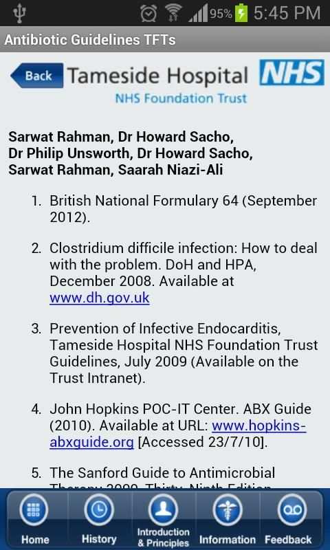 Antibiotic Guidelines TFTs screenshot 2