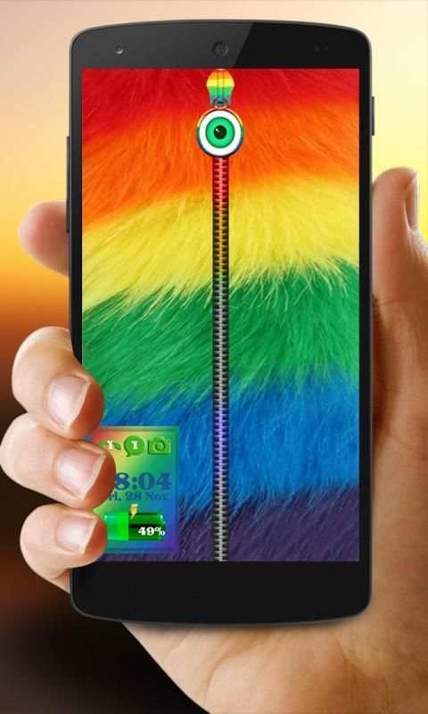 Rainbow Fur Zipper Screen Lock screenshot 5
