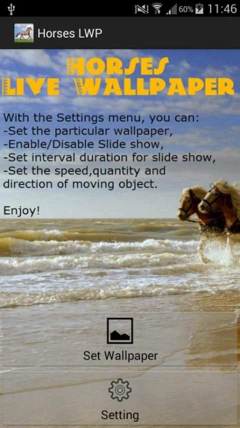 Horses Live Wallpaper 8 تصوير الشاشة