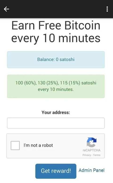 earn free bitcoins स्क्रीनशॉट 2