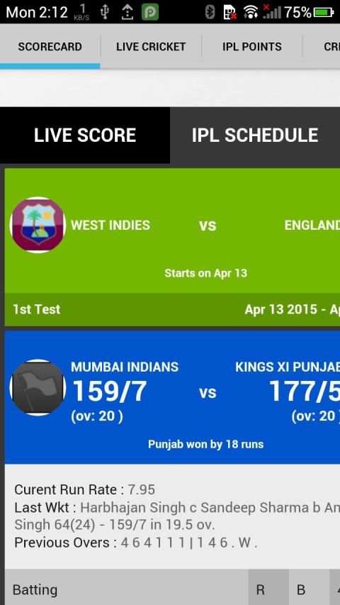 IPL Cricket T20 Live 2015 4 تصوير الشاشة