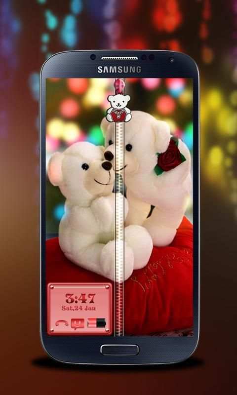 Teddy Bear Zipper Screen Lock screenshot 5