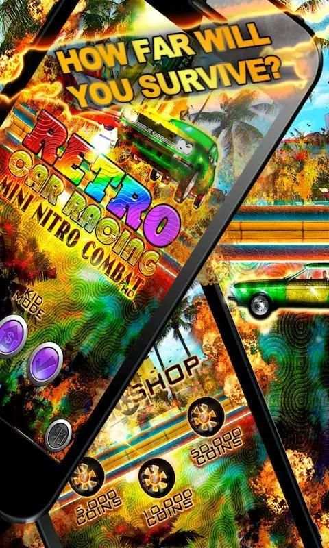 RETRO CAR RACE: Mini Nitro Com स्क्रीनशॉट 3