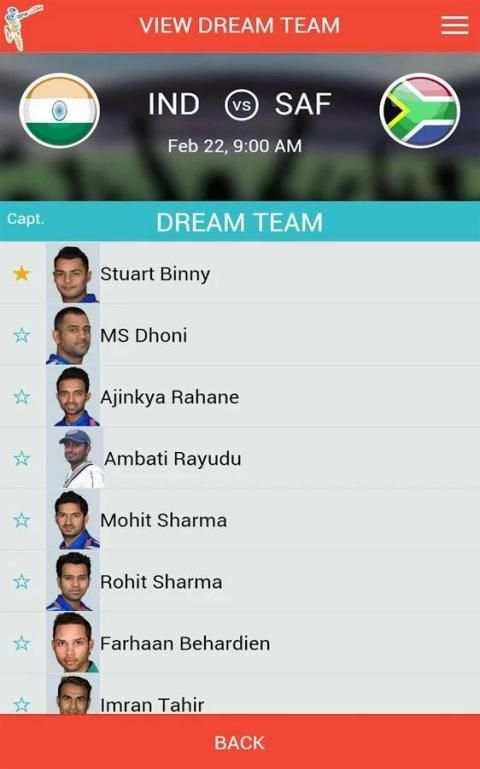 ICC CWC 2015 Fantasy Cricket स्क्रीनशॉट 8