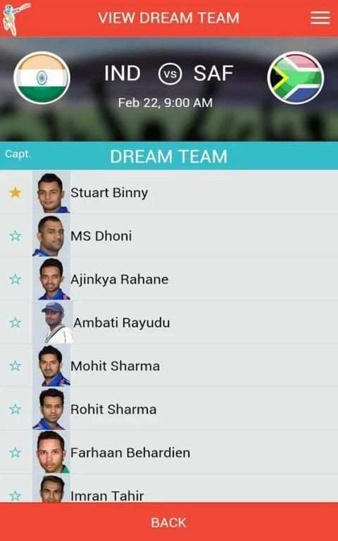 ICC CWC 2015 Fantasy Cricket स्क्रीनशॉट 15
