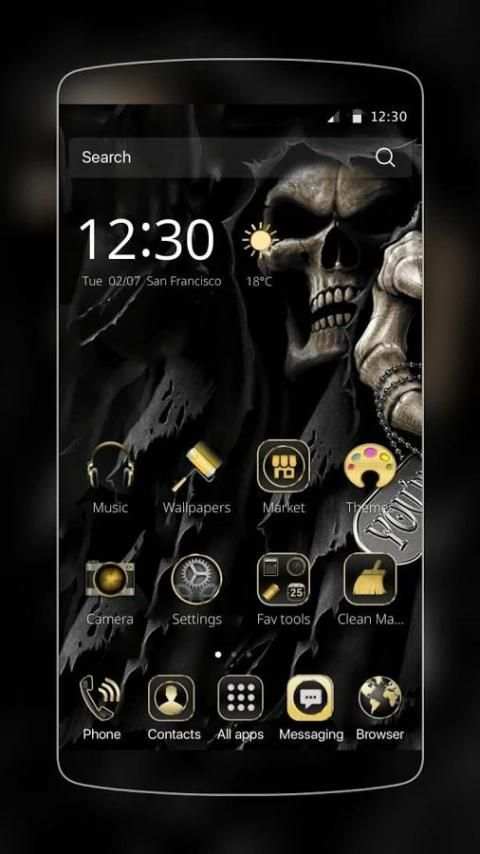 Hitam Skull Tema screenshot 3
