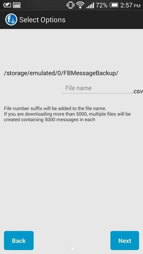 Message Backup for facebook screenshot 2
