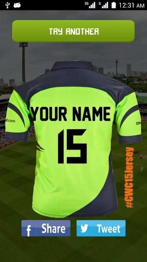 Cricket World Cup 2015 Jersey screenshot 1