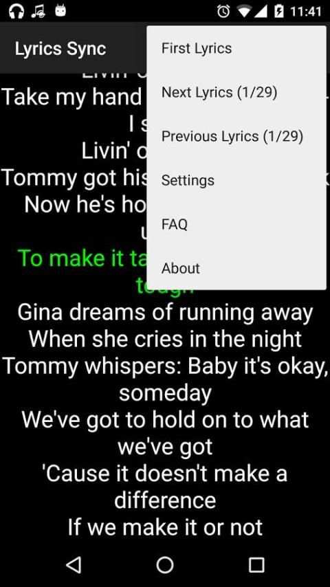 Lyrics Sync скриншот 1