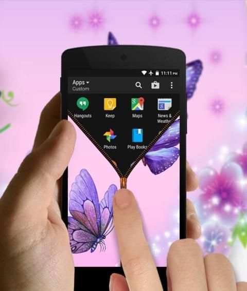 Butterfly Zipper Lock Screen screenshot 4