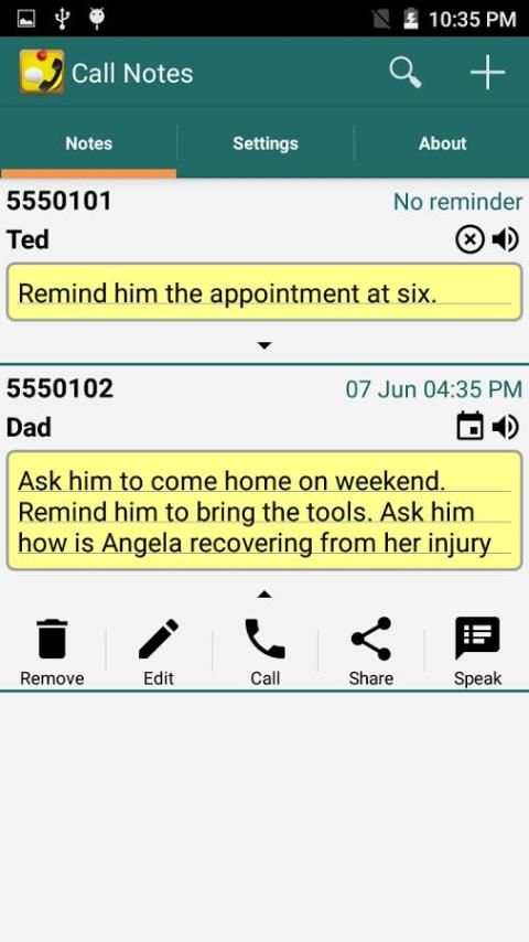 Talking Call Notes & Reminder скриншот 6