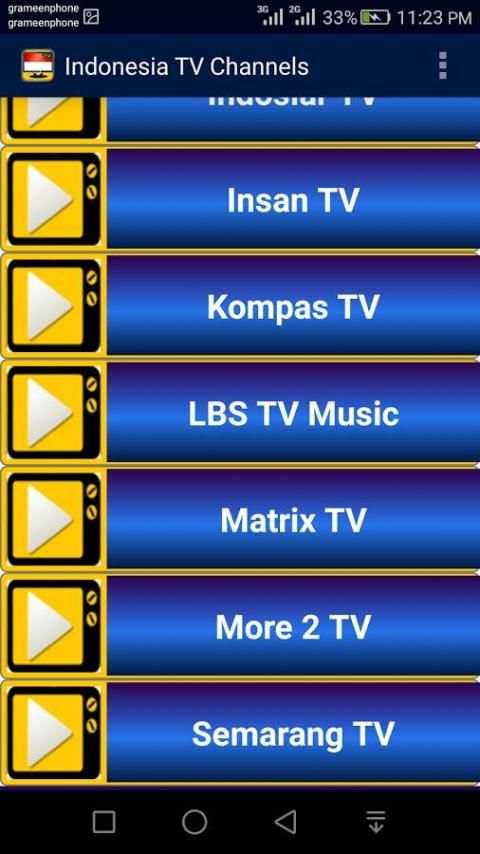 Indonesia TV Channels स्क्रीनशॉट 1