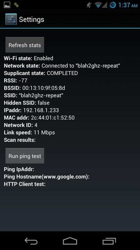 Advanced Signal Status screenshot 2