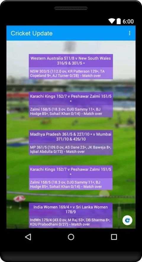 Cricket Update - Lite स्क्रीनशॉट 4