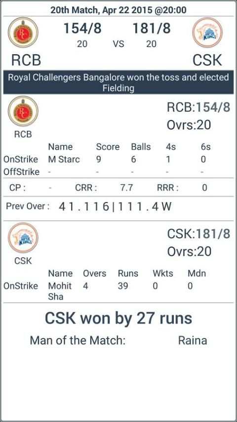 Cricket Live Scores On Go screenshot 1