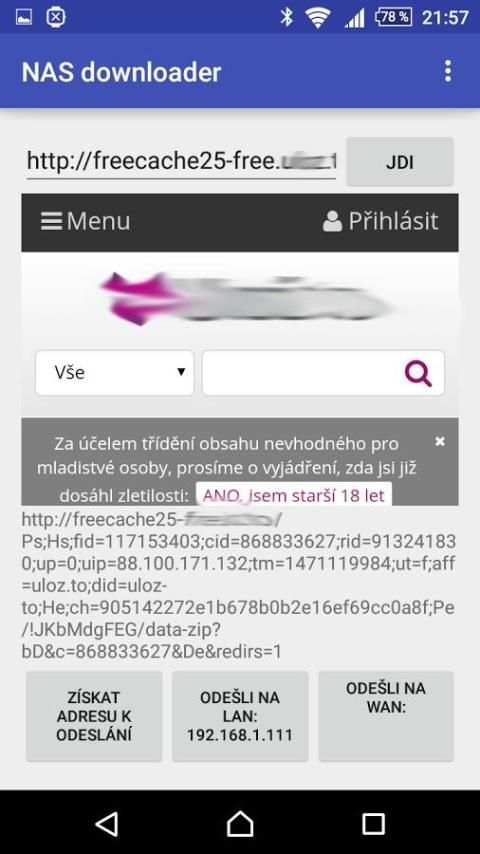 NAS downloader screenshot 2