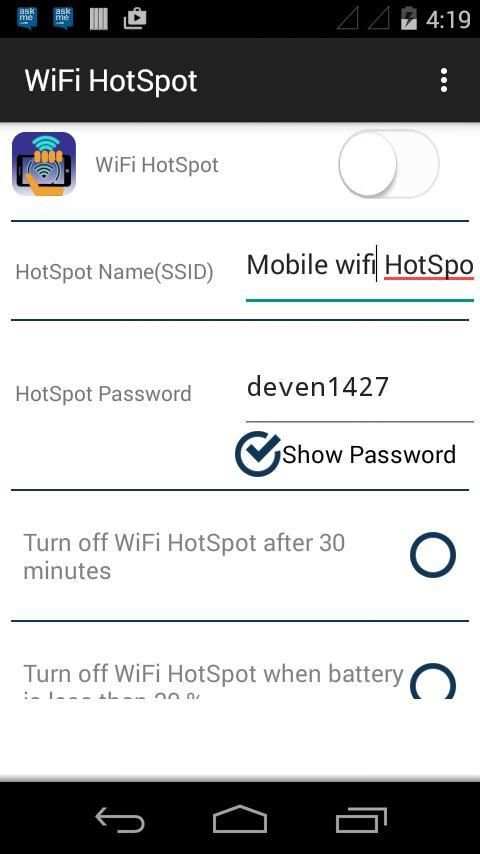 Mobile Wifi Hotspot screenshot 2