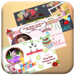 birthday invitation card land icon